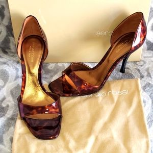 Sergio Rossi Pumps Open Toe Leopard Brown 39=9-9.5